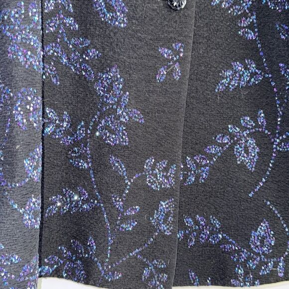 Leslie Fay sparkle floral button-down jacket size 10 - Picture 4 of 8